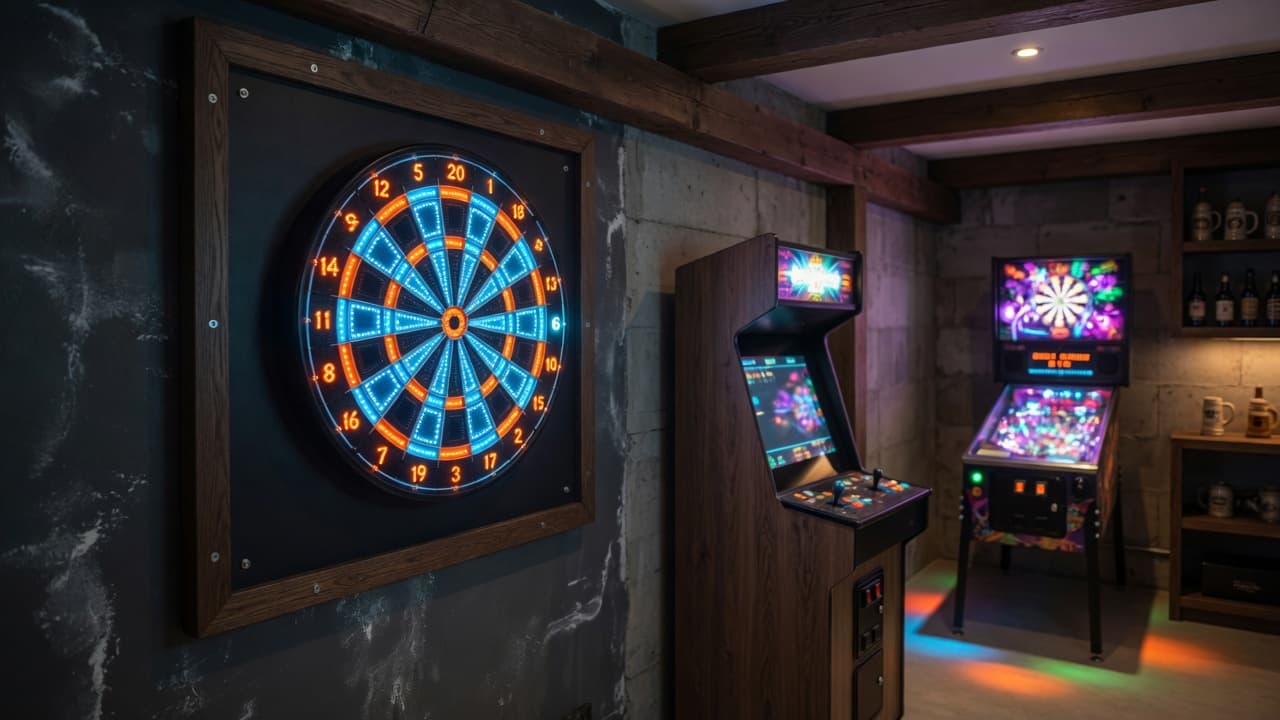 Spielraum mit Dart, Arcade und Flipper